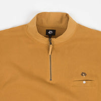 Magenta Waffle Zip Polo Neck Sweatshirt - Honey thumbnail