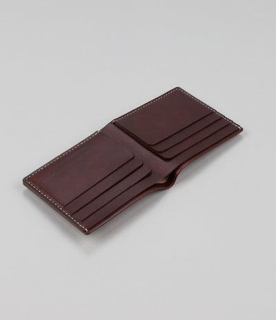 Makr Open Billfold Leather Wallet - Oxblood