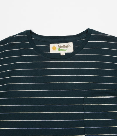 Mollusk Hemp Stripe T-Shirt - Indigo / Natural Stripe