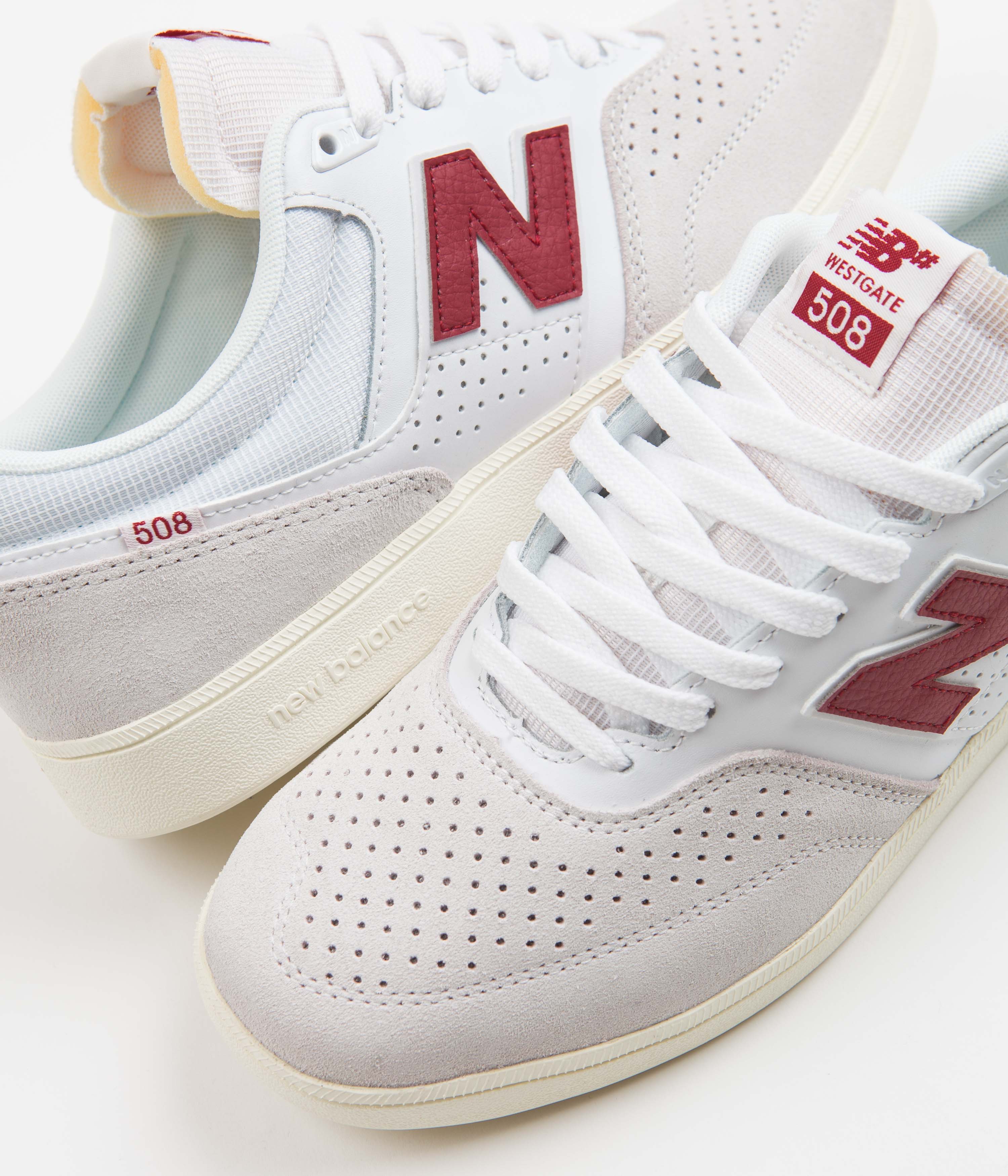 New Balance Numeric 508 Brandon Westgate Shoes - White / Red | Flatspot