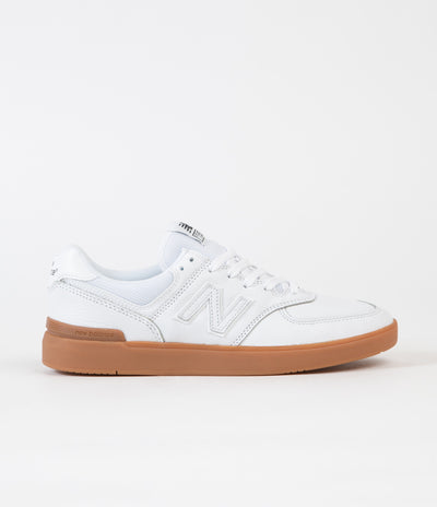 New Balance Pro Court 574 Shoes - White / White / Gum