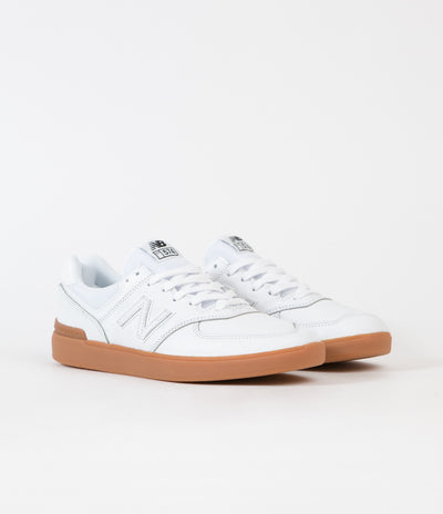 New Balance Pro Court 574 Shoes - White / White / Gum