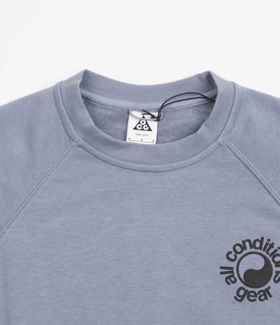 Nike ACG Dri-FIT Fleece Short Sleeve Crewneck Sweatshirt - Ashen Slate / Black