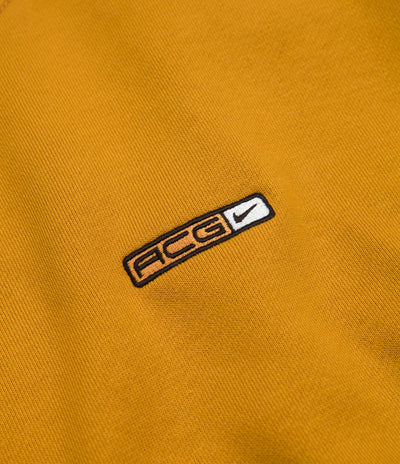 Nike ACG Therma-FIT Fleece Crewneck Sweatshirt in Gold Suede and Summit White / Off Noir