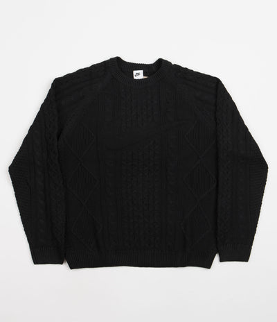Nike Cable Knit Crewneck Sweatshirt - Black