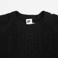 Nike Cable Knit Crewneck Sweatshirt - Black thumbnail