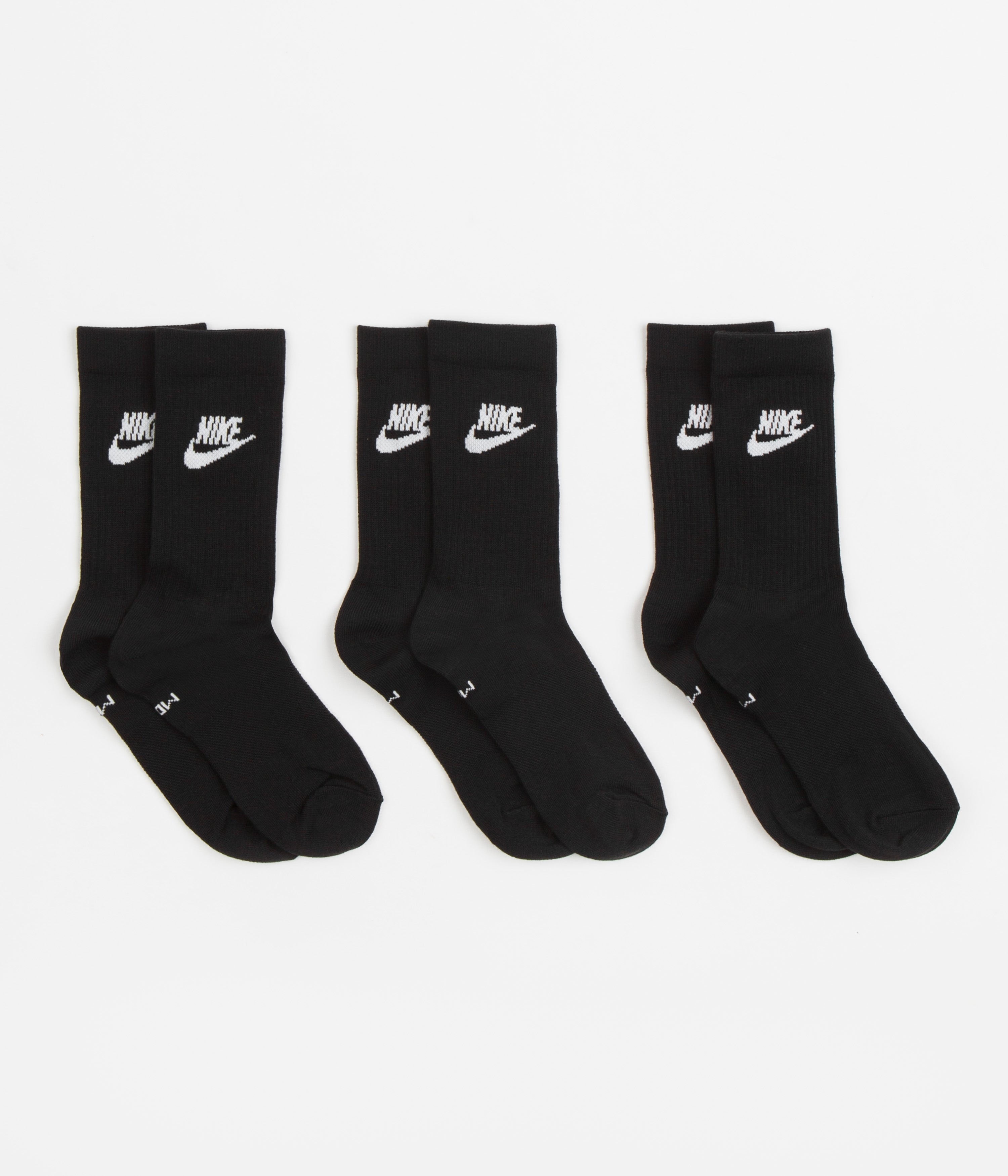 Nike Everyday Essential Crew Socks (3 Pair) Black / White / White