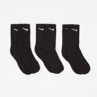 Nike Everyday Lightweight Training Crew Socks (3 Pair) - Black / White thumbnail