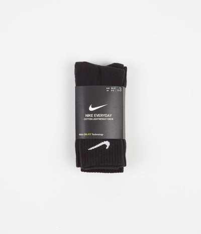 Nike Everyday Lightweight Training Crew Socks (3 Pair) - Black / White