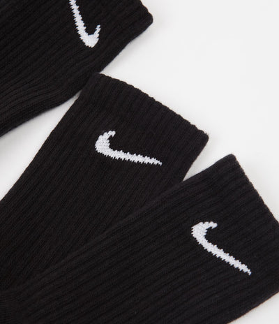 Nike Everyday Lightweight Training Crew Socks (3 Pair) - Black / White
