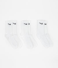 Nike Everyday Lightweight Training Crew Socks (3 Pair) - White / Black