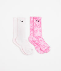 Nike Everyday Plus Tie-Dye Crew Socks (2 Pair) - Pink / Multi
