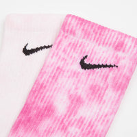 Nike Everyday Plus Tie-Dye Crew Socks (2 Pair) - Pink / Multi thumbnail