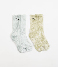 Nike Everyday Plus Tie-Dye Crew Socks (2 Pair) - Yellow / Multi
