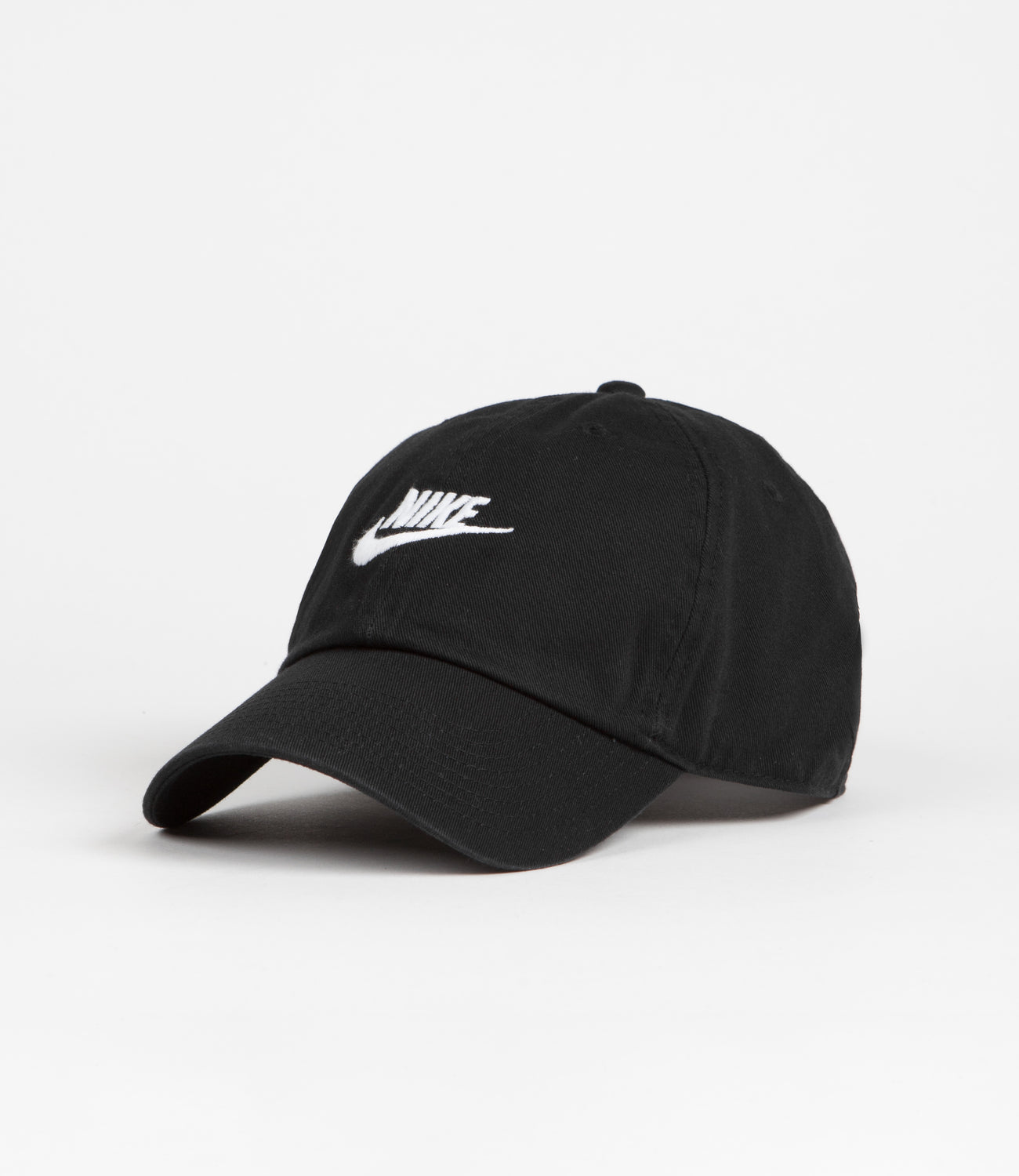 Nike Heritage 86 Futura Washed Cap - Black / Black / White | Flatspot