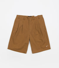 Nike Pleated Chino Shorts in Ale Brown and White
