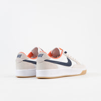 Nike SB Adversary Premium Shoes - White / Midnight Navy - Turf Orange thumbnail