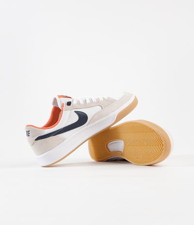 Nike SB Adversary Premium Shoes - White / Midnight Navy - Turf Orange
