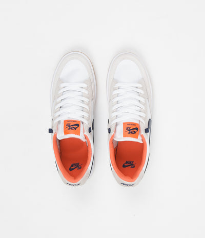 Nike SB Adversary Premium Shoes - White / Midnight Navy - Turf Orange