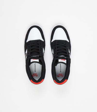 Nike SB Air Force II Low Shoes - Black / Black - White - Habanero Red