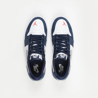 Nike SB Air Jordan 1 Low Shoes - Midnight Navy / Metallic Silver - White thumbnail