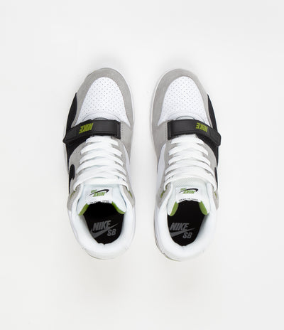 Nike SB Air Trainer I Orange Label Shoes - Medium Grey / Black - White - Chlorophyll