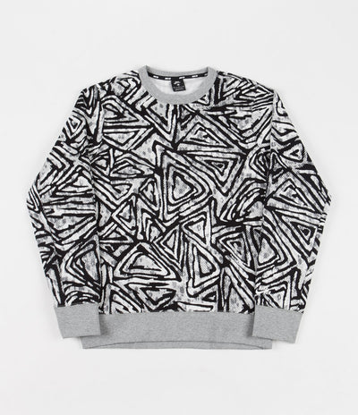 Nike SB All Over Print Crewneck Sweatshirt - Black / Dark Grey Heather / Sail