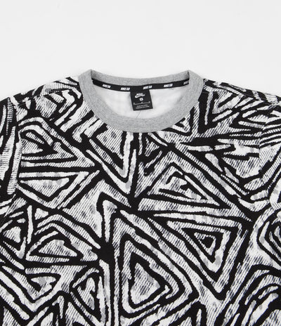 Nike SB All Over Print Crewneck Sweatshirt - Black / Dark Grey Heather / Sail