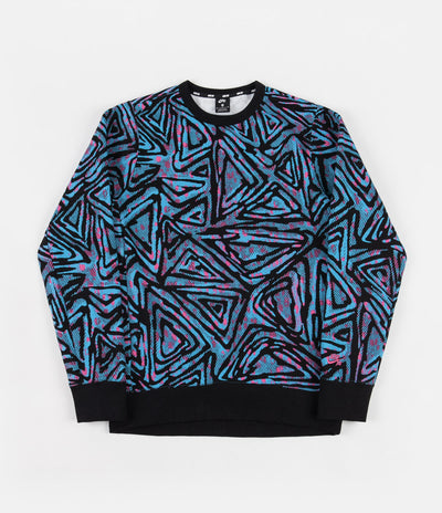 Nike SB All Over Print Crewneck Sweatshirt - Laser Blue / Black / Black / Watermelon