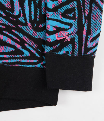 Nike SB All Over Print Crewneck Sweatshirt - Laser Blue / Black / Blac ...
