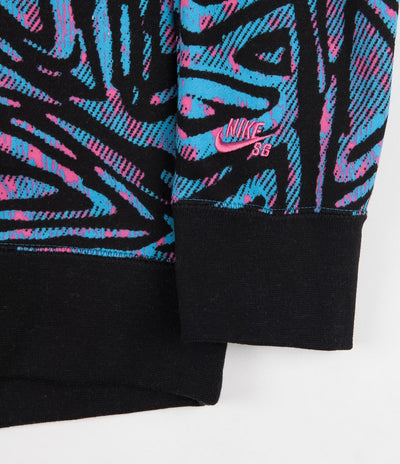 Nike SB All Over Print Crewneck Sweatshirt - Laser Blue / Black / Black / Watermelon