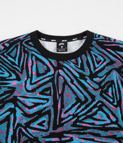 Nike SB All Over Print Crewneck Sweatshirt - Laser Blue / Black / Black / Watermelon