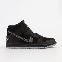 Nike SB 'Black Bar' Dunk High Pro Shoes - Black / Black - Wolf Grey thumbnail