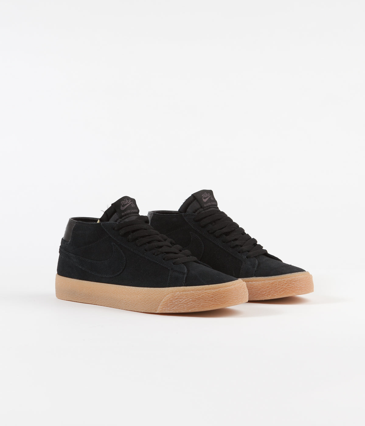 Nike SB Blazer Chukka Shoes - Black / Black - Thunder Grey - Gum Light | Flatspot