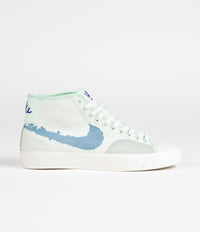 Nike SB Blazer Court Mid Premium Shoes - Barely Green / Boarder Blue - Barely Green