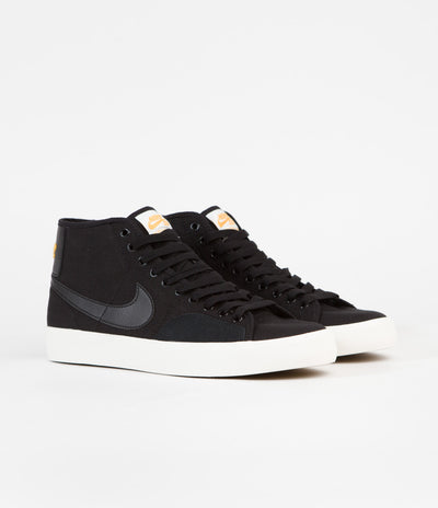 Nike SB Blazer Court Mid Premium Shoes - Black / Black - Black - Sail