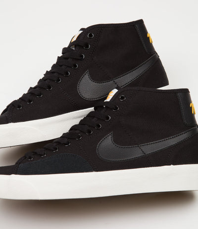 Nike SB Blazer Court Mid Premium Shoes - Black / Black - Black - Sail