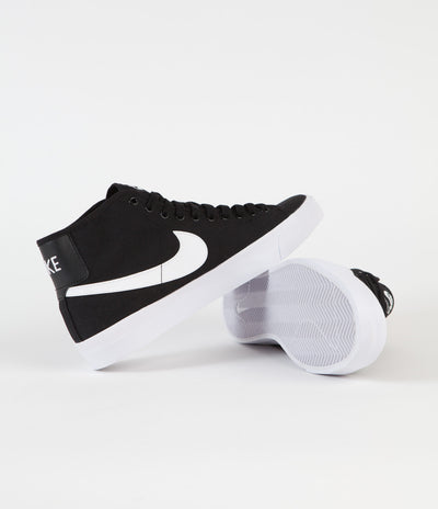 Nike SB Blazer Court Mid Shoes - Black / White - Black