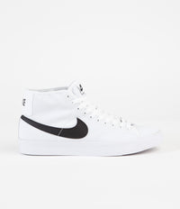 Nike SB Blazer Court Mid Shoes - White / Black - White