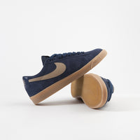 Nike SB Blazer Low GT Shoes - Midnight Navy / Khaki - Gum Light Brown thumbnail
