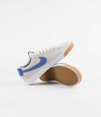 Nike SB Blazer Low GT Shoes - Pale Ivory / Pacific Blue - White