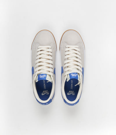 Nike SB Blazer Low GT Shoes - Pale Ivory / Pacific Blue - White