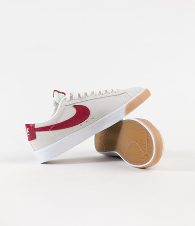 Nike SB Blazer Low GT Shoes - Sail / Cardinal Red - White - Gum Light Brown