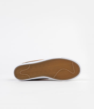Nike SB Blazer Low GT Shoes - Sequoia / Kumquat - White - Gum Light Brown