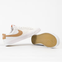 Nike SB Blazer Low Pro GT Orange Label Shoes - White / Light Cognac - White - Light Cognac thumbnail