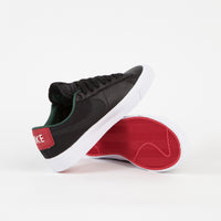 Nike SB Blazer Low Pro GT Premium Shoes - Black / Black - Varsity Red - Fir thumbnail