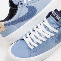 Nike SB Blazer Low Pro GT Premium Shoes - Summit White / Midnight Navy - Summit White thumbnail