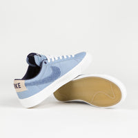 Nike SB Blazer Low Pro GT Premium Shoes - Summit White / Midnight Navy - Summit White thumbnail
