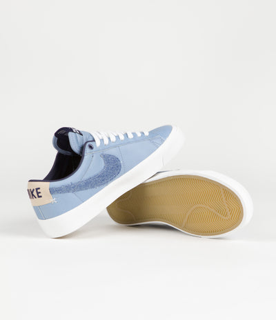 Nike SB Blazer Low Pro GT Premium Shoes - Summit White / Midnight Navy - Summit White