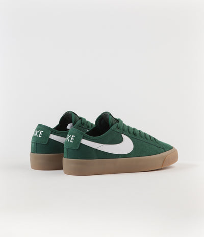 Nike SB Blazer Low Pro GT QS Shoes - Fir / White - Fir - Gum Light Brown